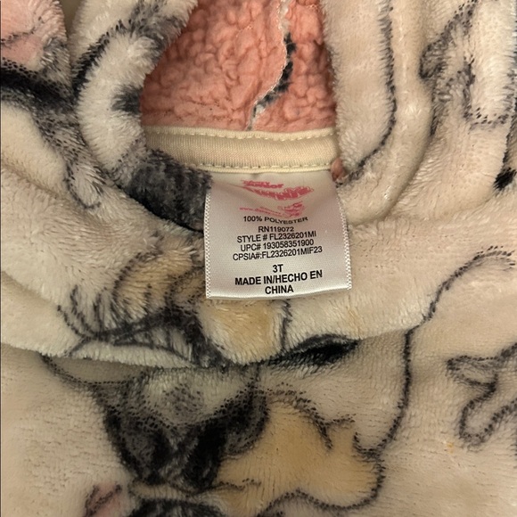 Disney Minnie Mouse Toddler Girl Oversized Fleece Hoodie - Pink and Cream - Picture 5 of 6